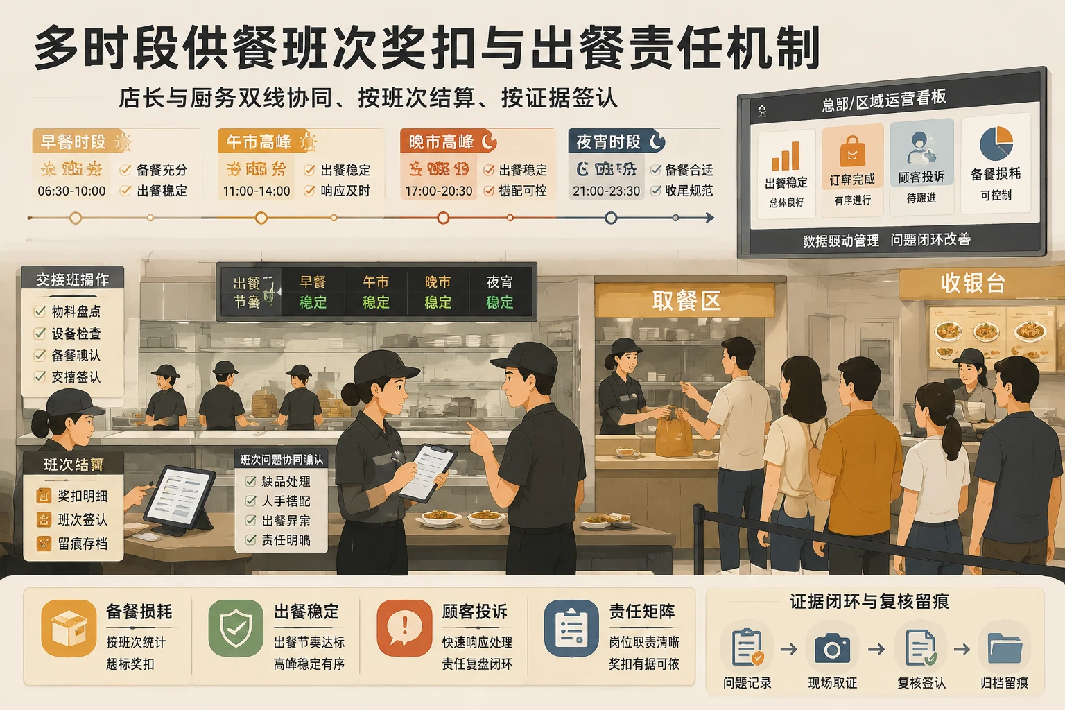 连锁门店多时段供餐下班次奖扣与出餐责任机制设计（2026年版）