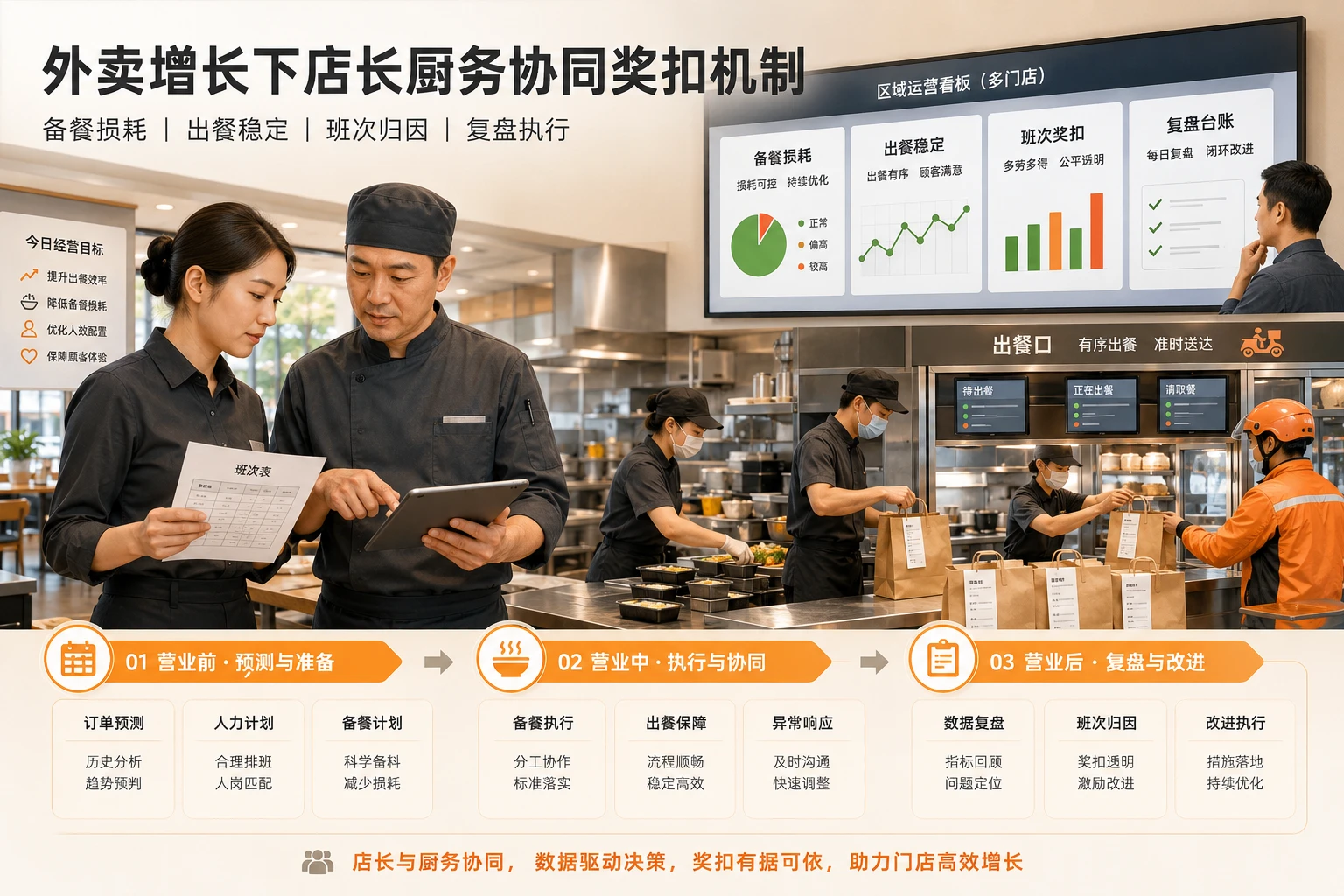 连锁门店外卖增长下店长厨务协同奖扣机制设计