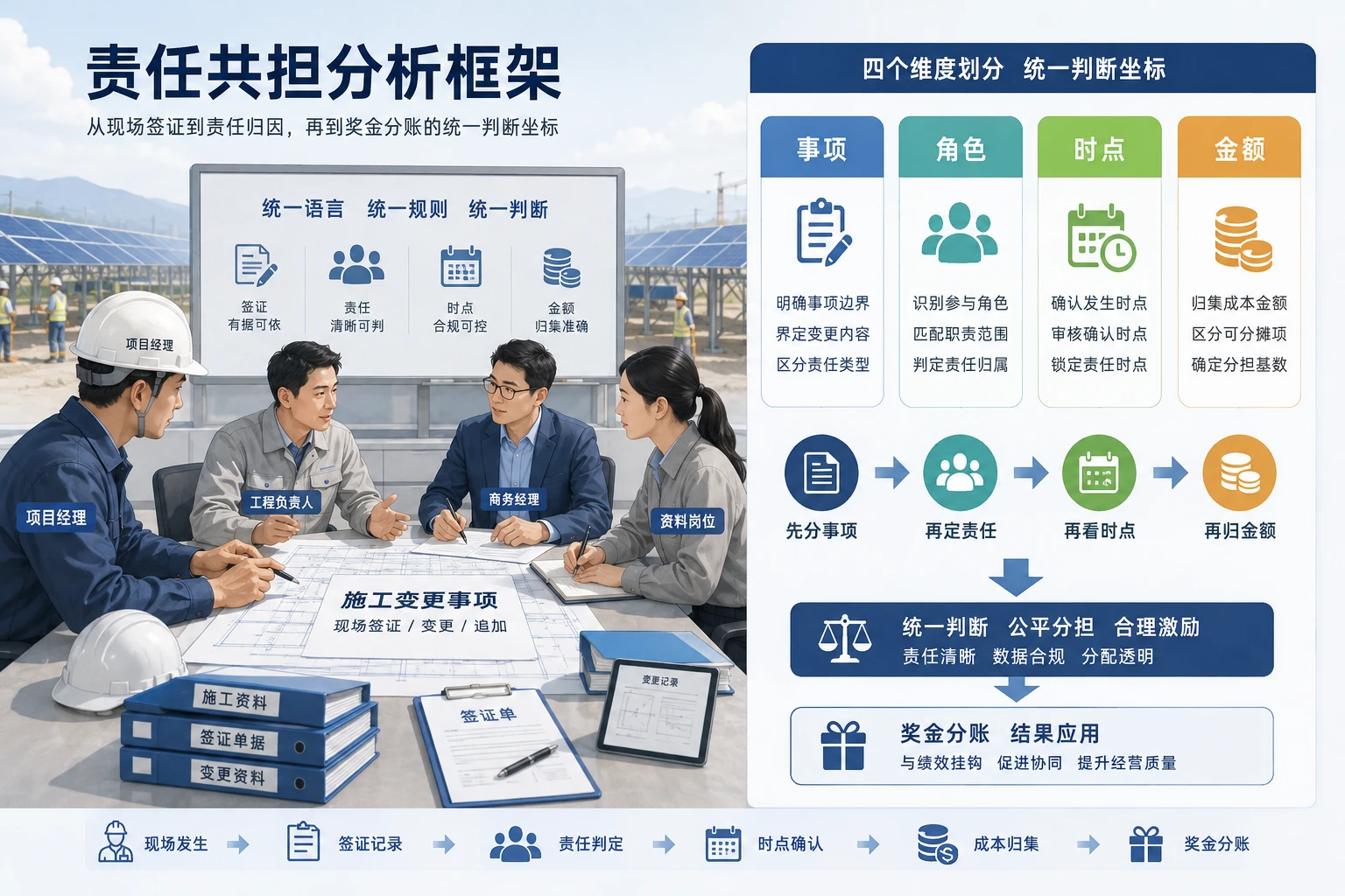 光伏EPC交叉施工阶段变更签证与奖金分账机制设计