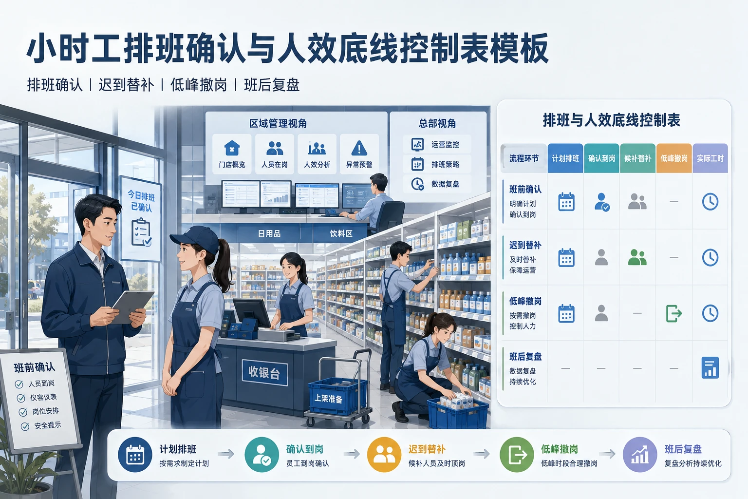 2026年连锁门店小时工排班确认与人效底线控制表模板