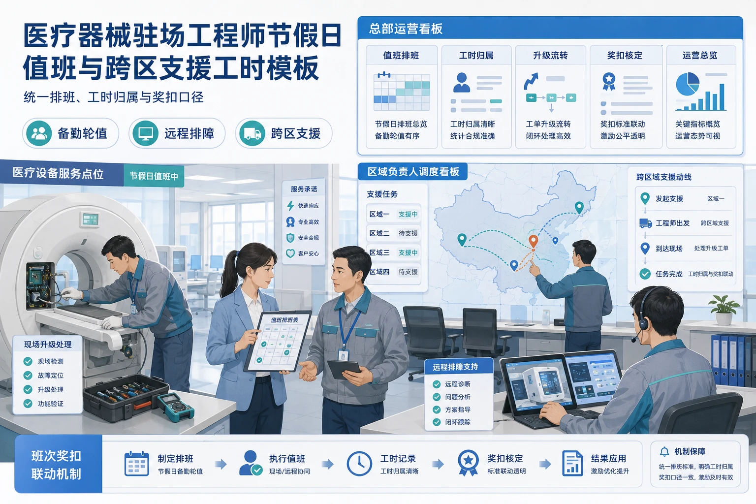 医疗器械驻场工程师节假日值班与跨区支援工时模板（2026年版）