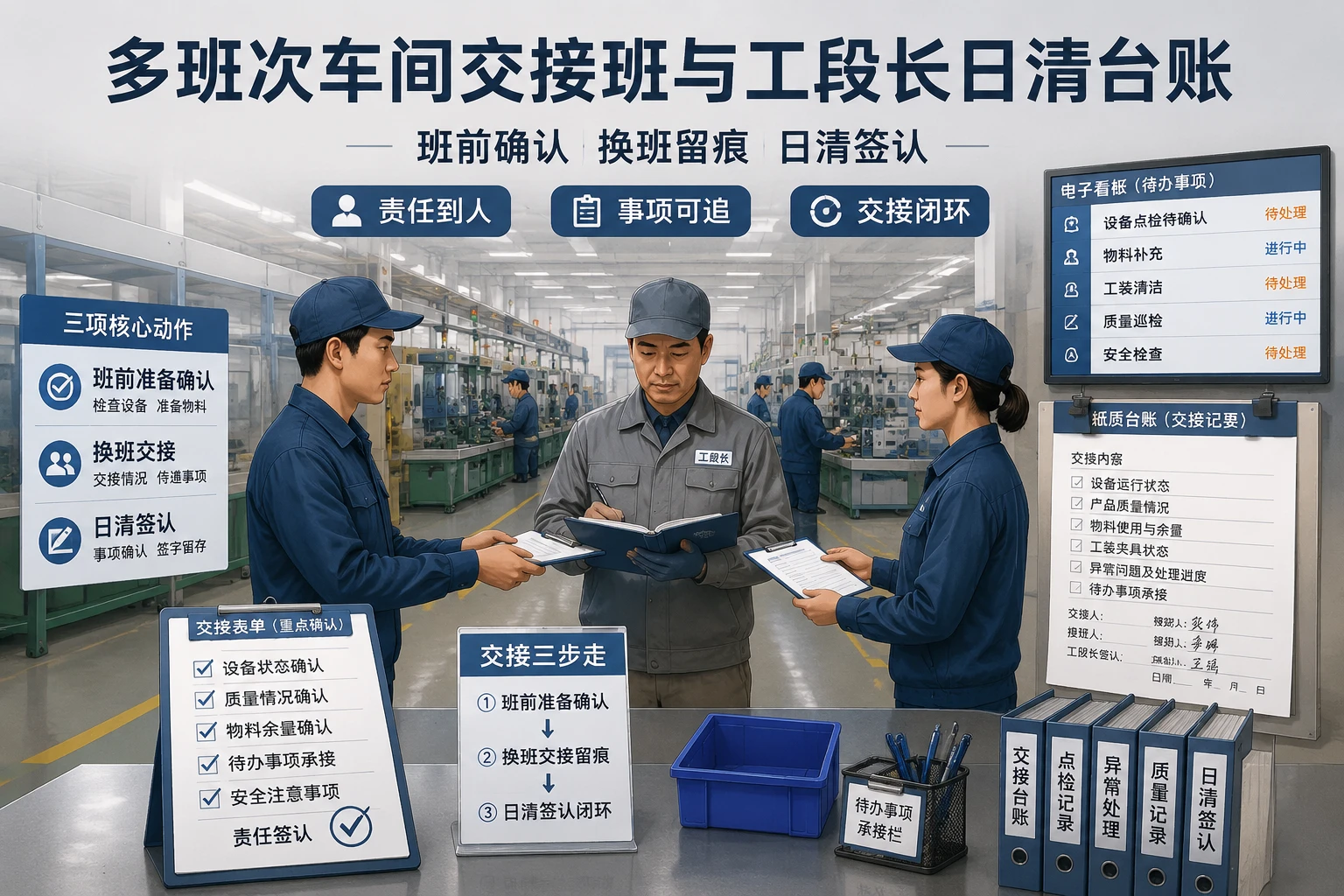 多班次车间交接班与工段长日清台账模板设计（2026年版）