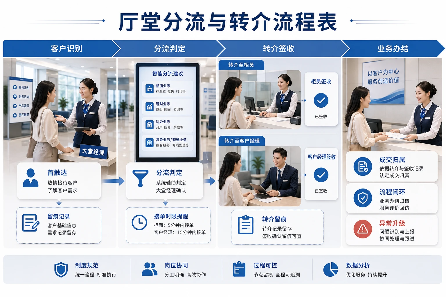银行网点厅堂分流与到店转化责任模型设计