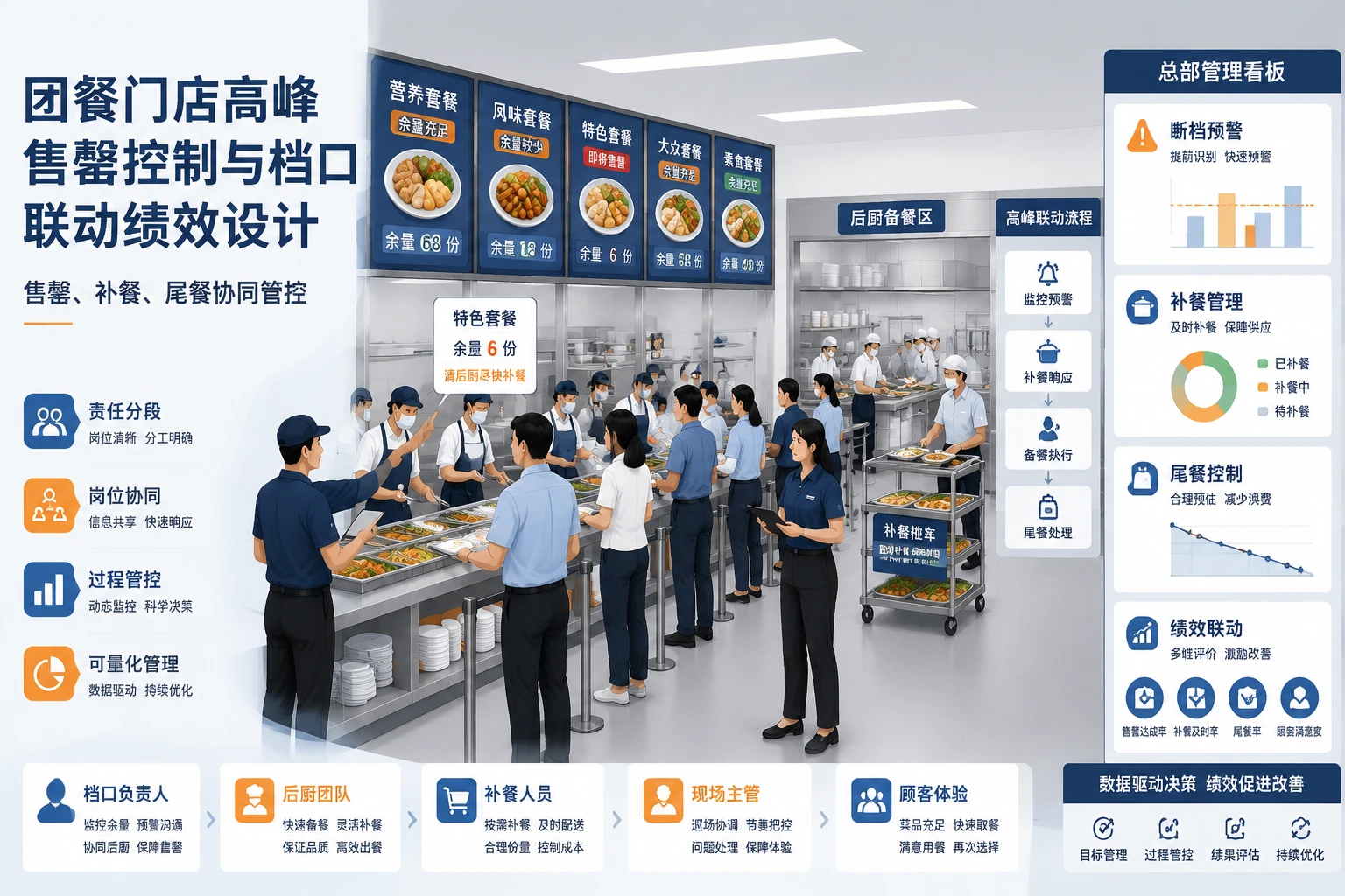 团餐门店高峰售罄控制与档口联动绩效设计