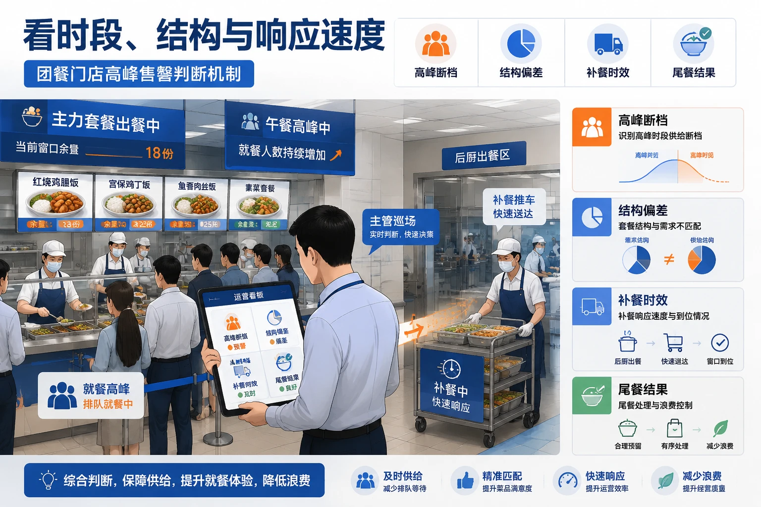 团餐门店高峰售罄控制与档口联动绩效设计