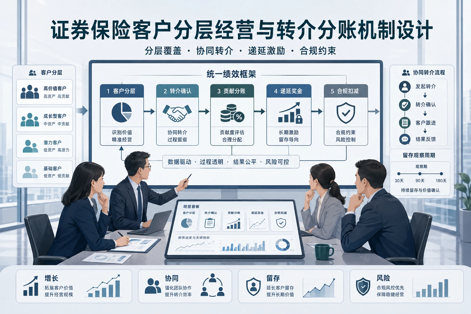 证券保险客户分层经营与转介分账机制设计
