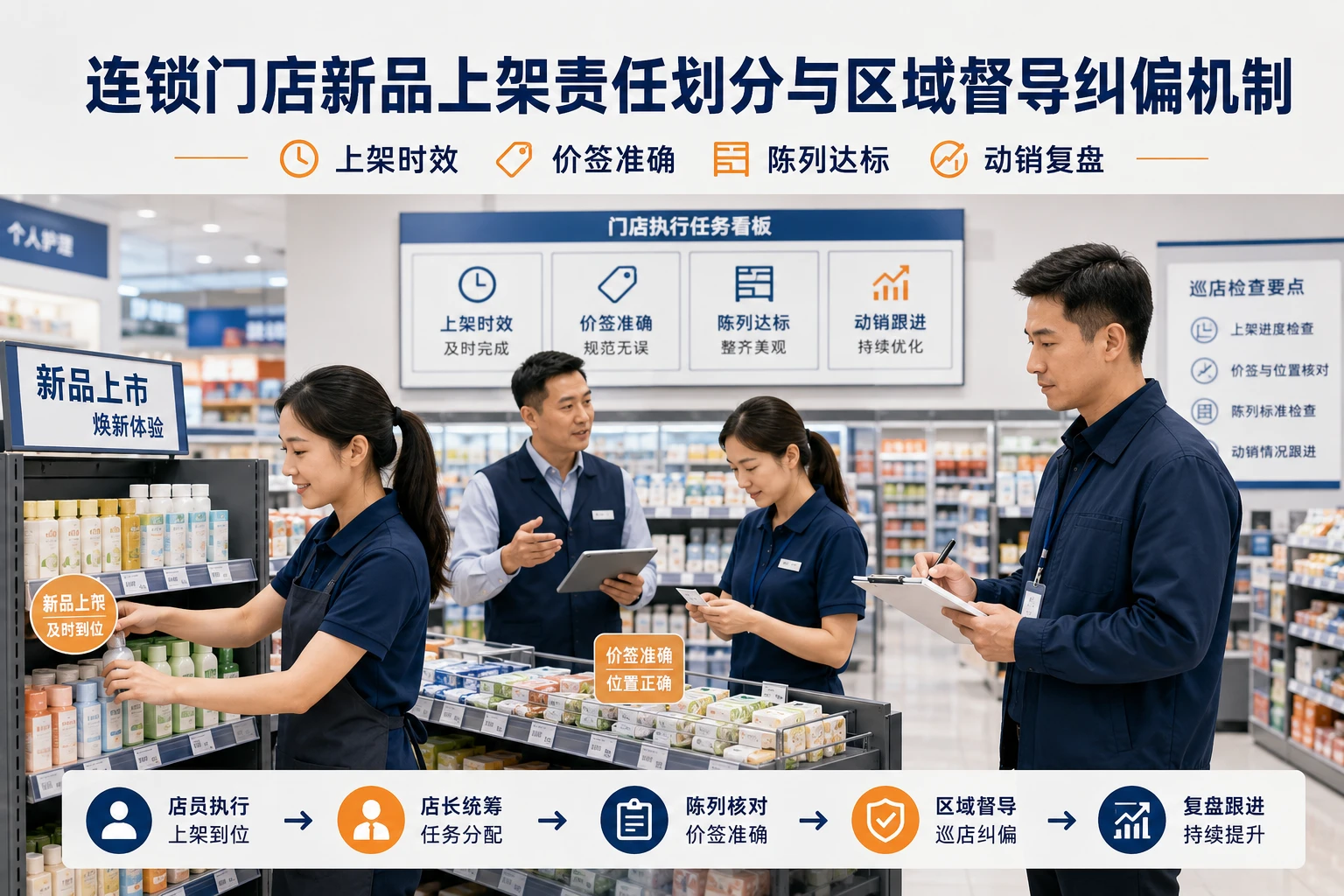 连锁门店新品上架责任划分与区域督导纠偏机制