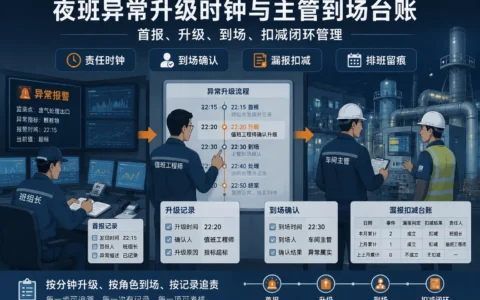 2026年环保监测夜班异常升级时钟与主管到场扣减台账模板