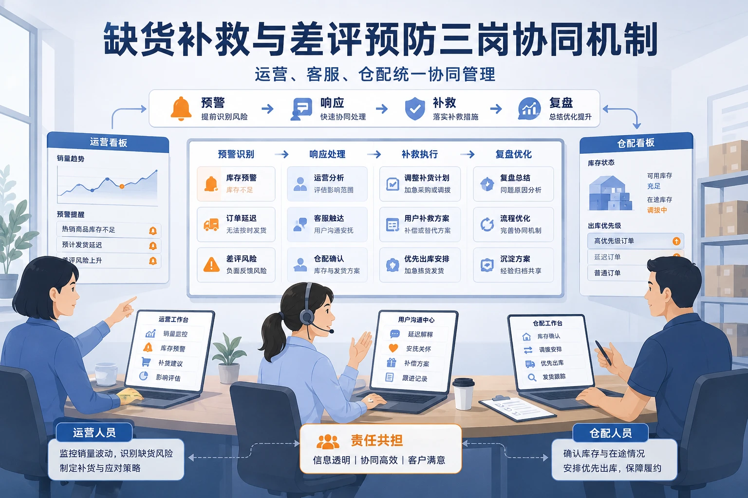 跨境电商缺货补救与差评预防三岗协同机制设计