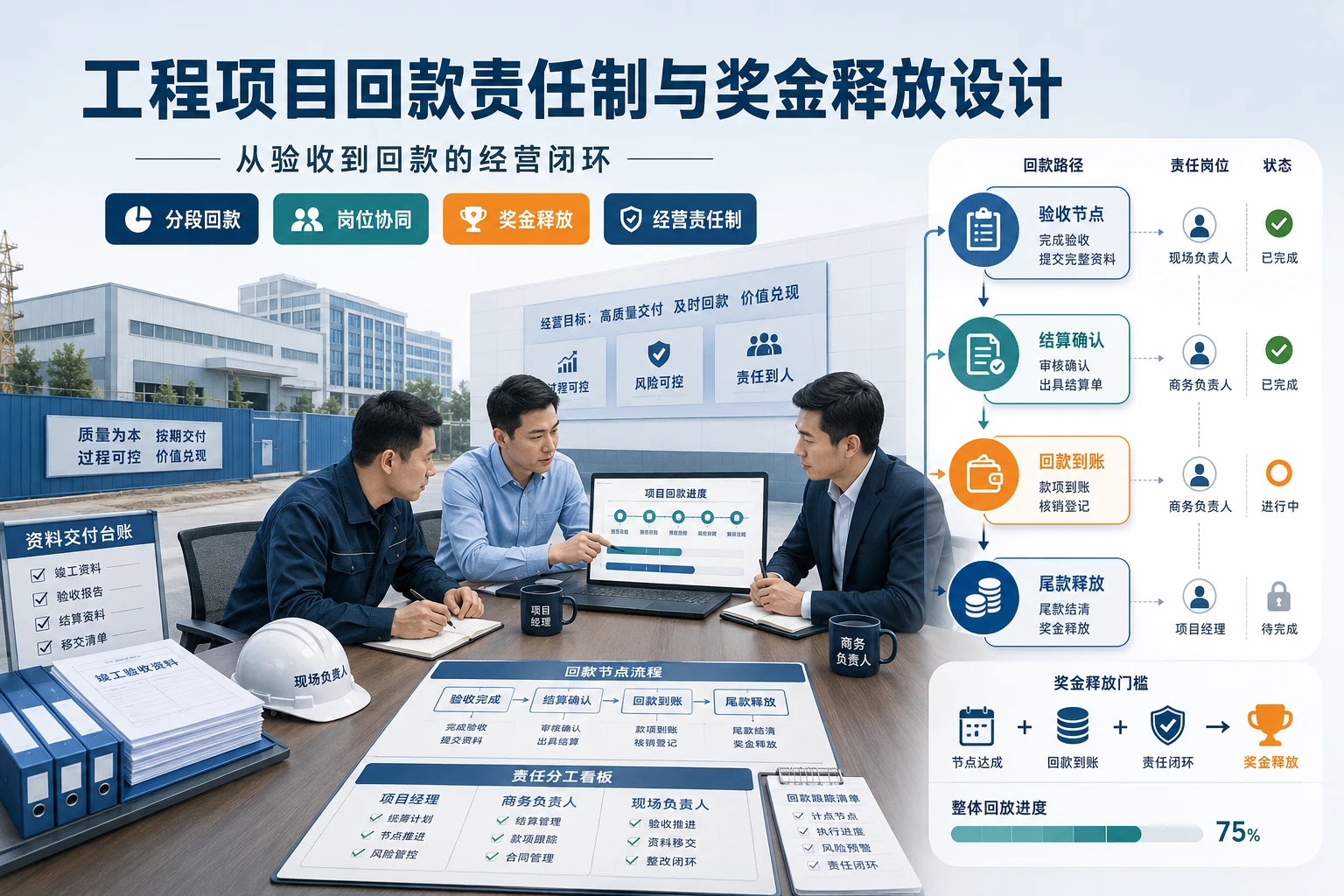 2026年工程项目验收后回款放缓下的分段责任制与奖金释放设计