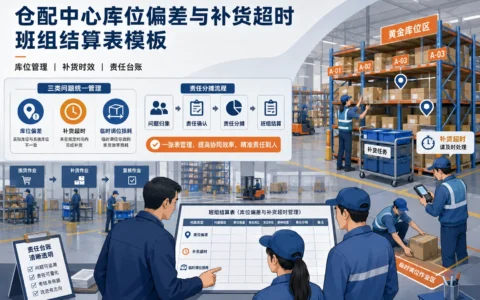 仓配中心班组结算表模板：库位偏差、补货超时与临时调位台账（2026年版）