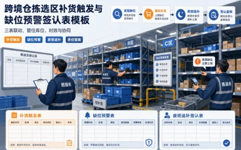 跨境仓拣选区补货触发与缺位预警表模板：夜班追补签认实操指南（2026年版）