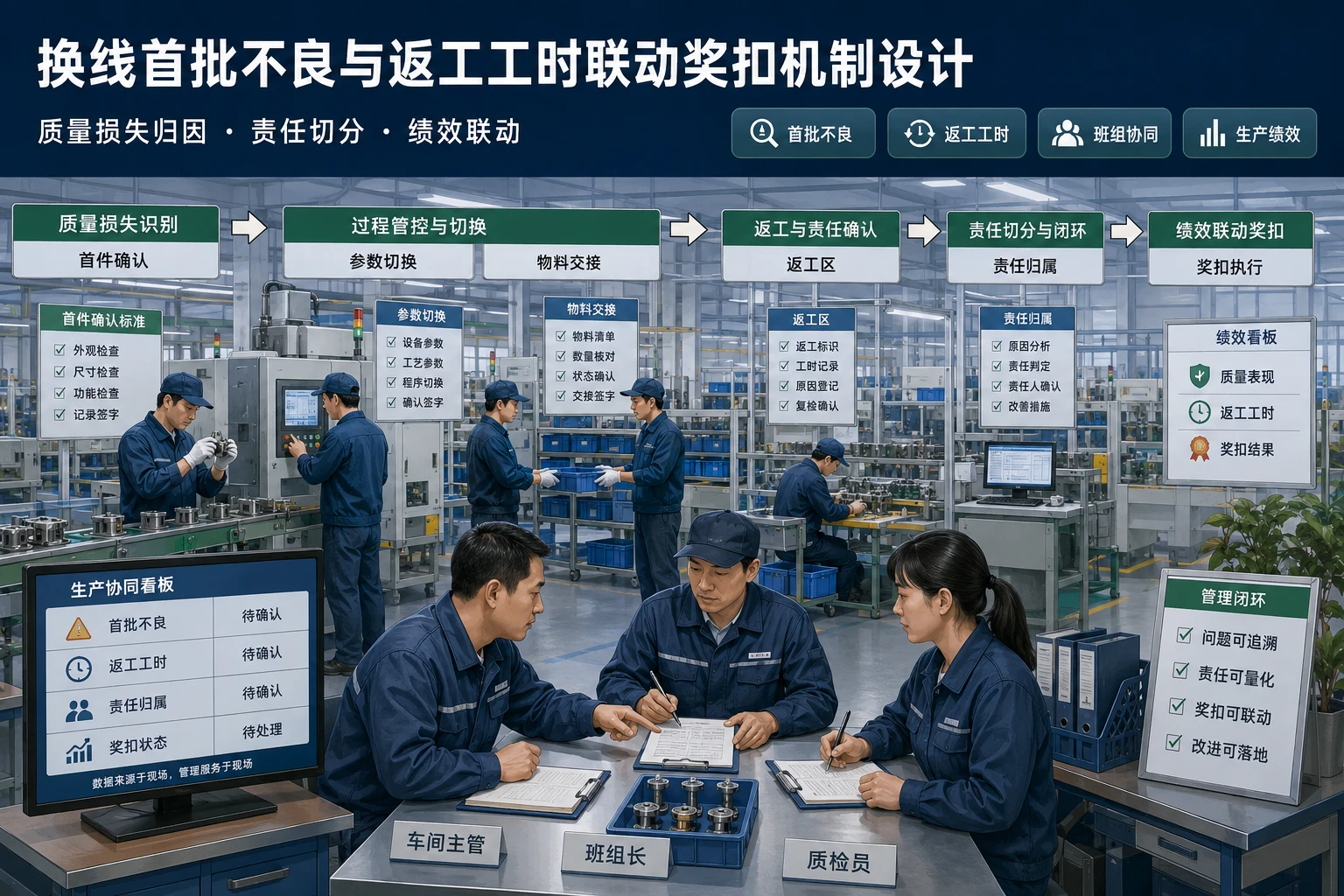 换线首批不良与返工工时联动奖扣机制设计