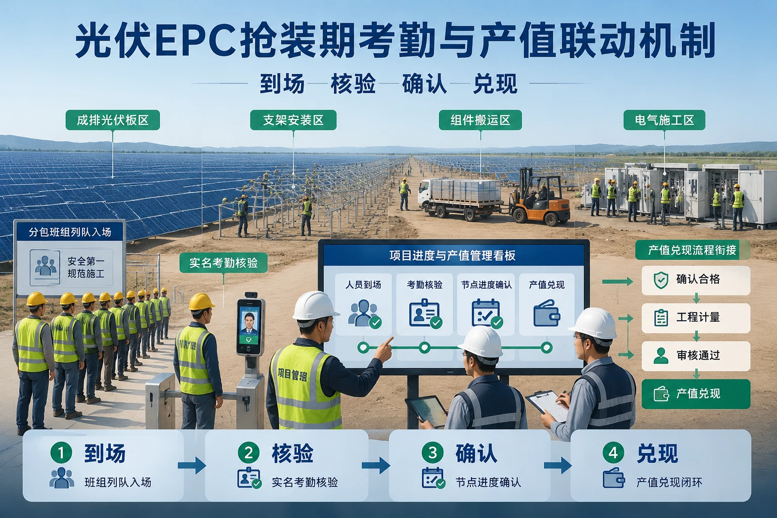 2026年光伏EPC抢装期分包考勤与产值兑现联动机制设计