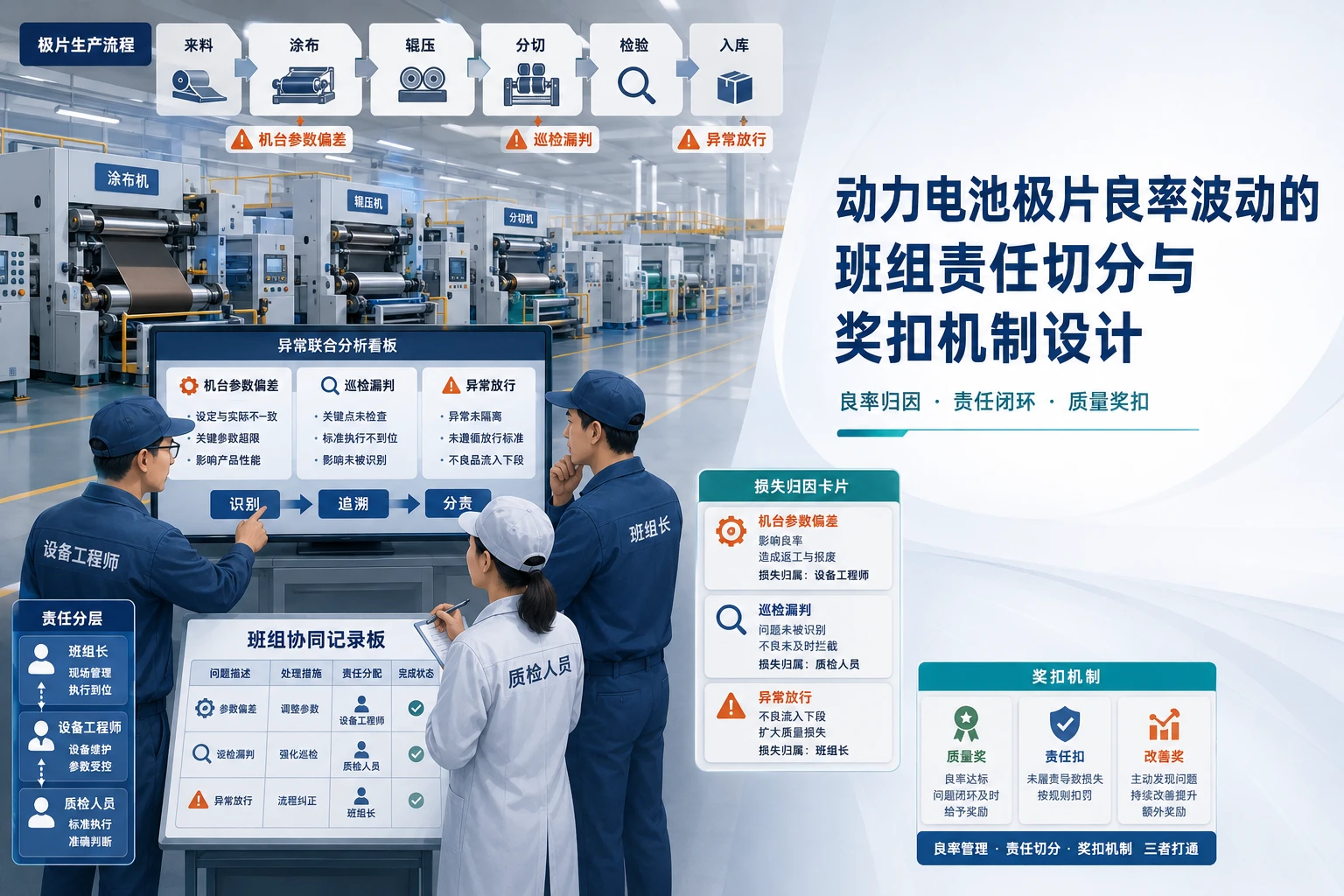 动力电池极片良率波动的班组责任切分与奖扣机制设计（2026年版）