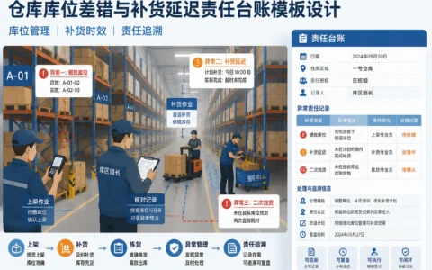 仓库库位差错与补货延迟责任台账模板：字段设计、填写步骤与绩效应用