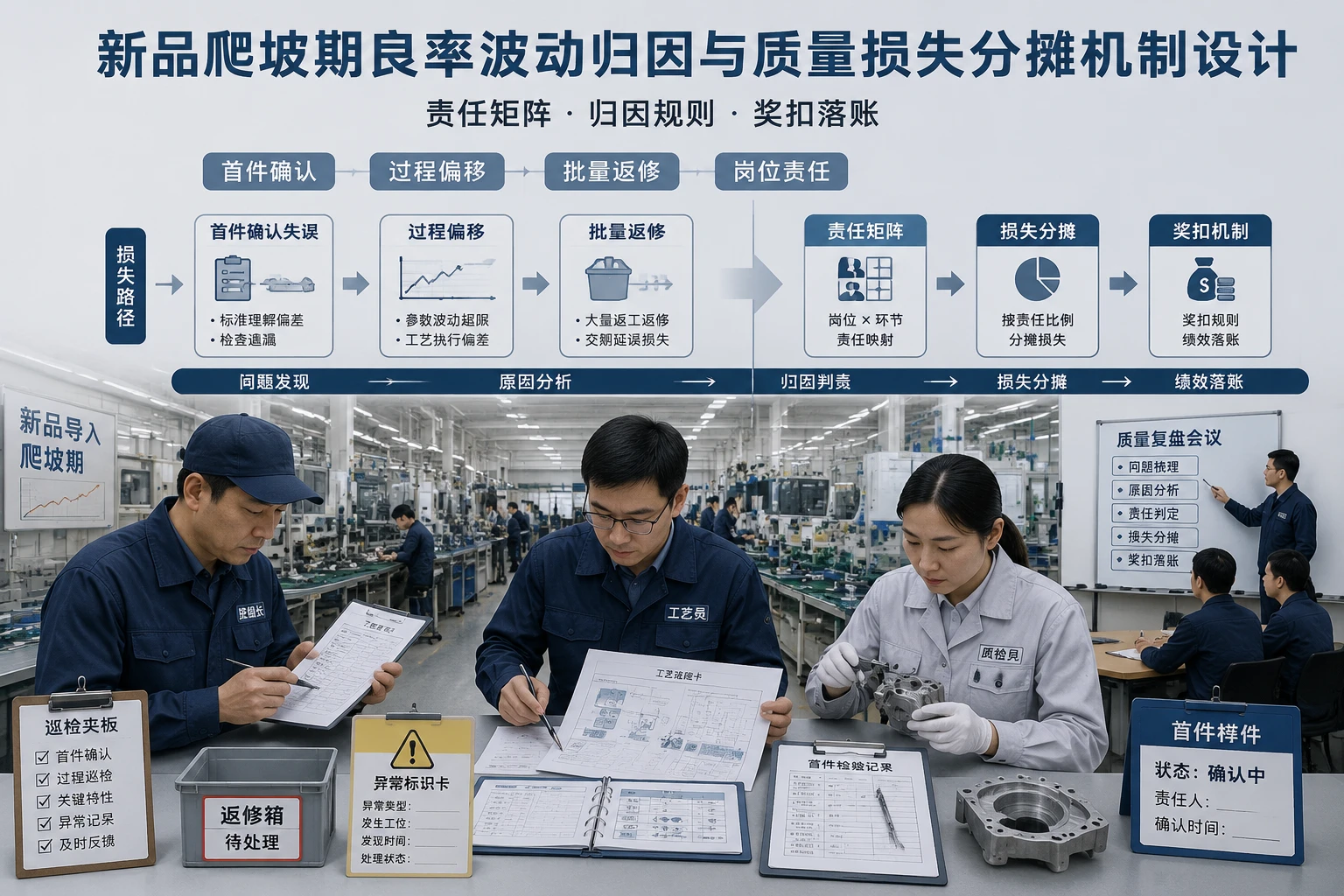 新品爬坡期良率波动归因与质量损失分摊机制设计