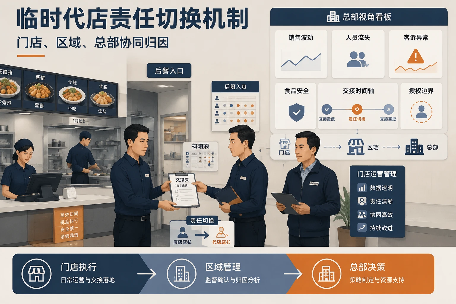 连锁餐饮临时代店责任切换机制与区域归因设计（2026年版）