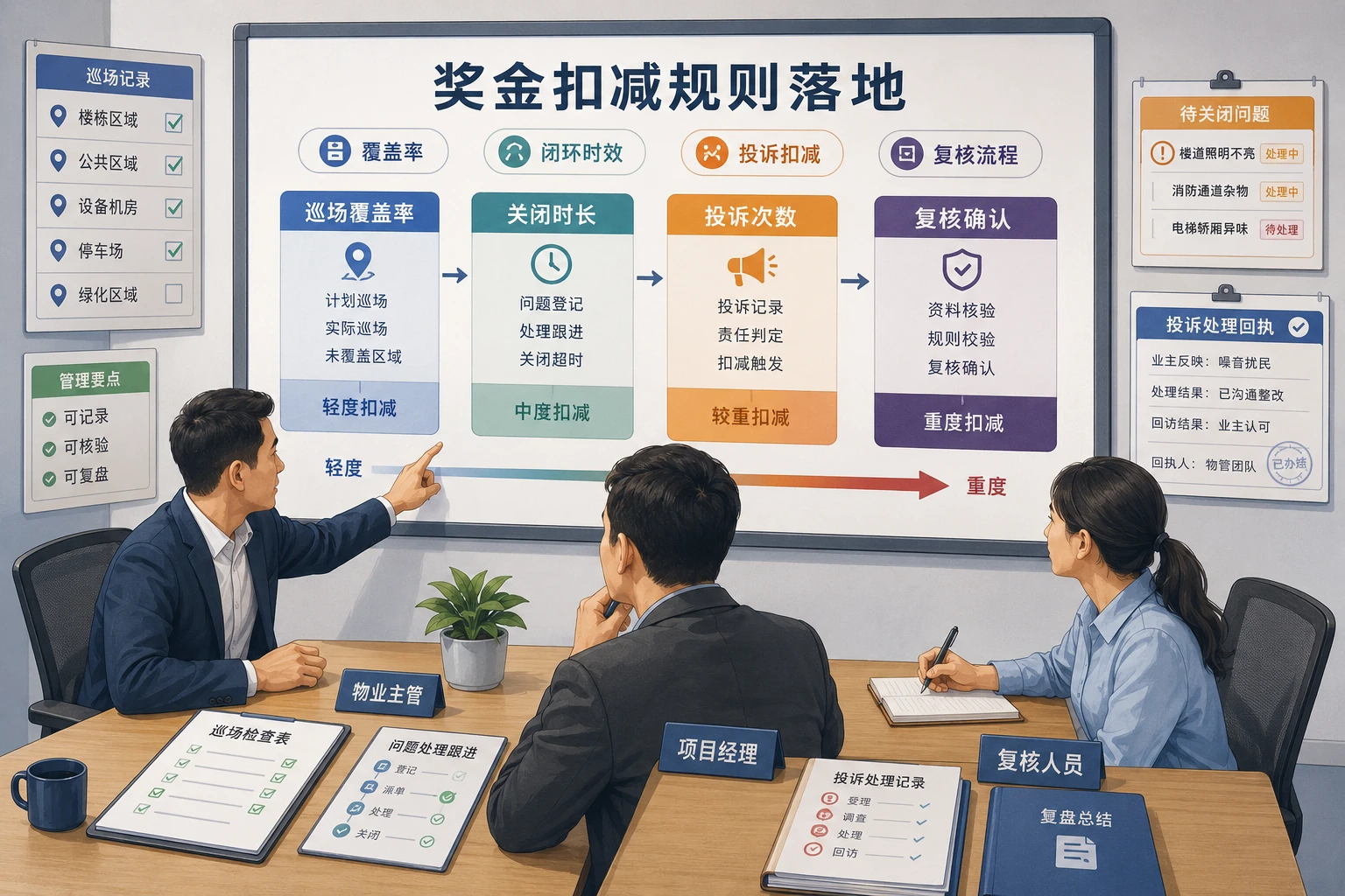 物业项目主管巡场、闭环与奖金扣减机制设计（2026年版）