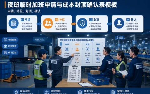 夜班临时加班申请与成本封顶确认表模板：仓配中心排班补位设计指南