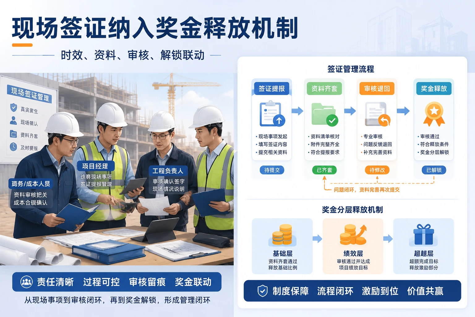 2026年现场签证时效与退回率如何纳入项目经理奖金释放机制