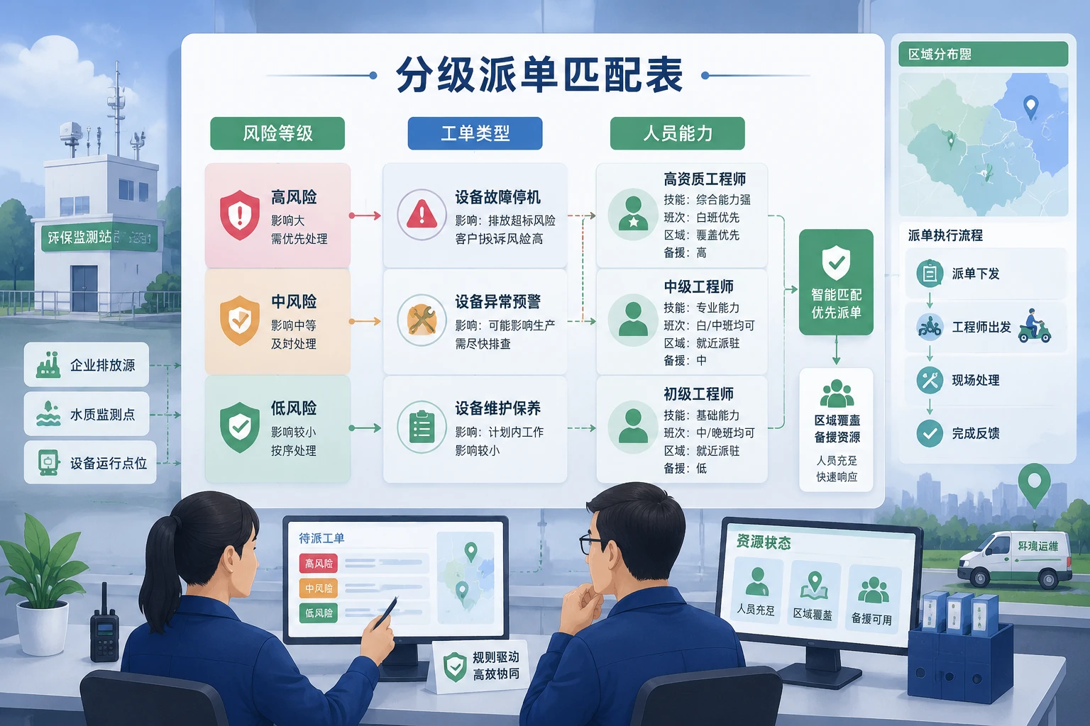环保监测告警工单分级派发与主管督办闭环设计