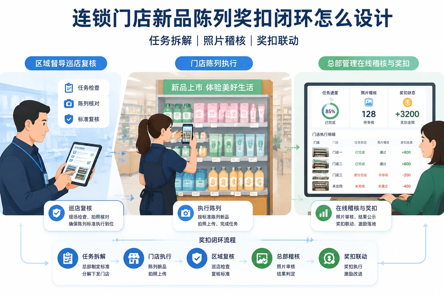 连锁门店新品陈列奖扣闭环怎么设计