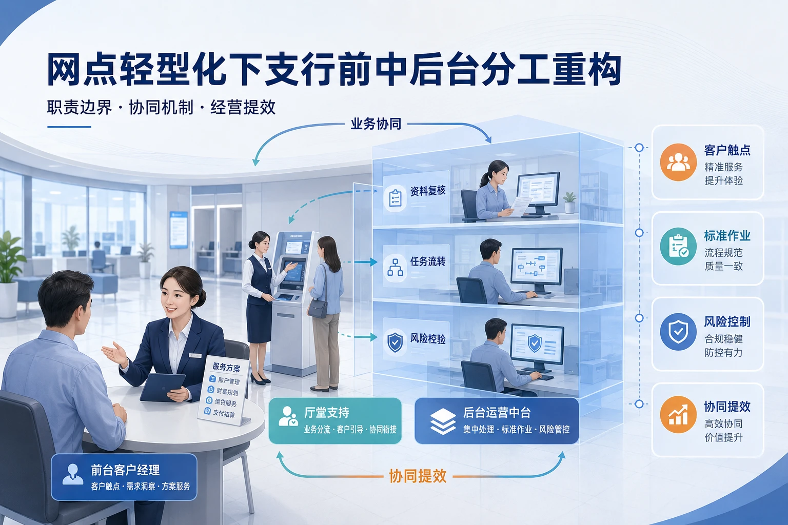 网点轻型化下支行前中后台分工重构与协同机制设计(2026年版)