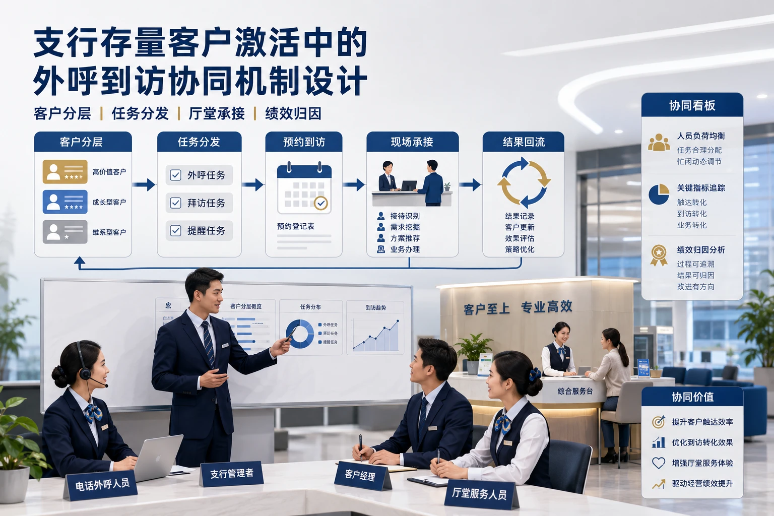 支行存量客户激活中的外呼到访协同机制设计