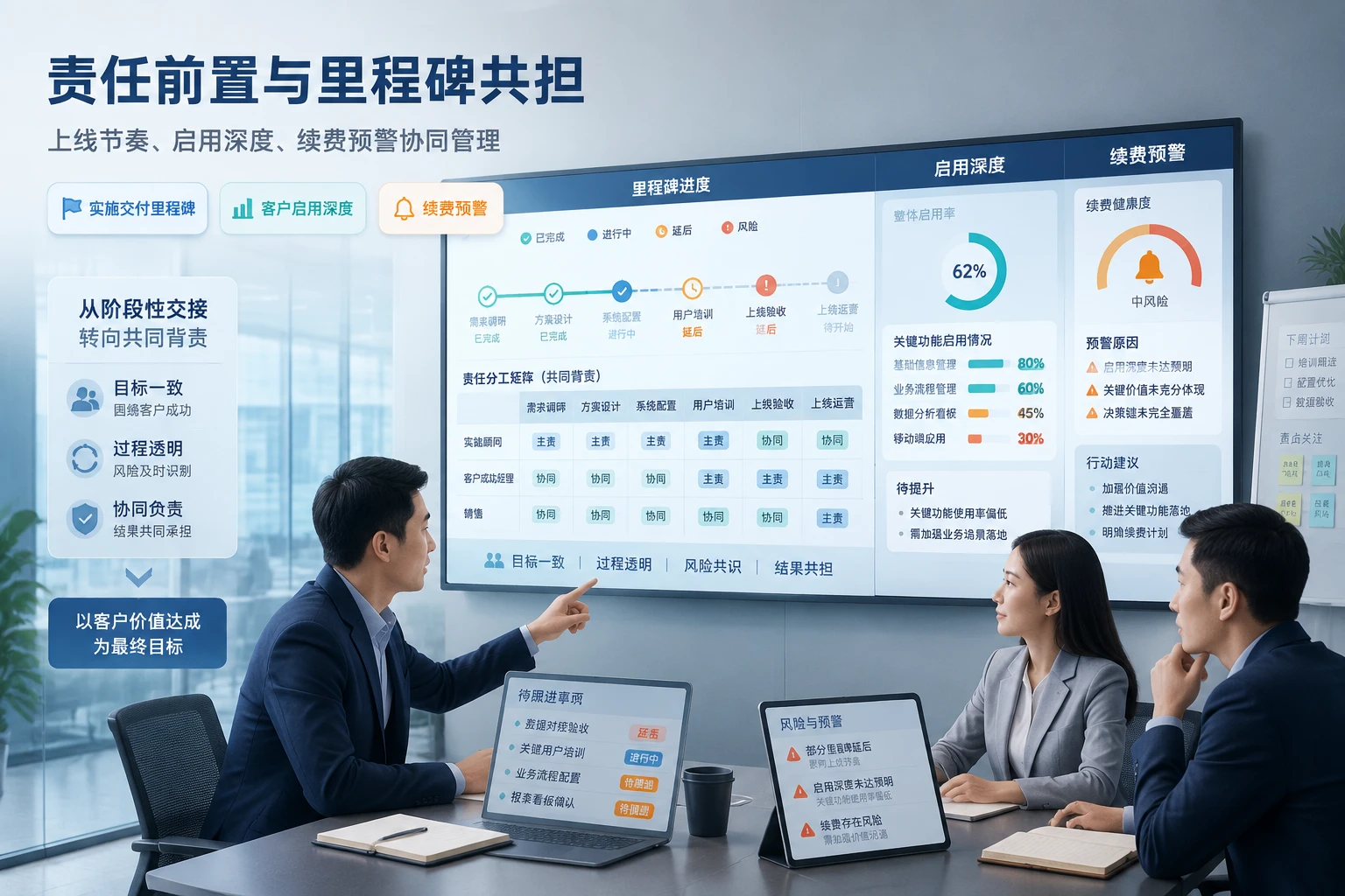 SaaS客户上线放缓时的责任前置与里程碑共担机制
