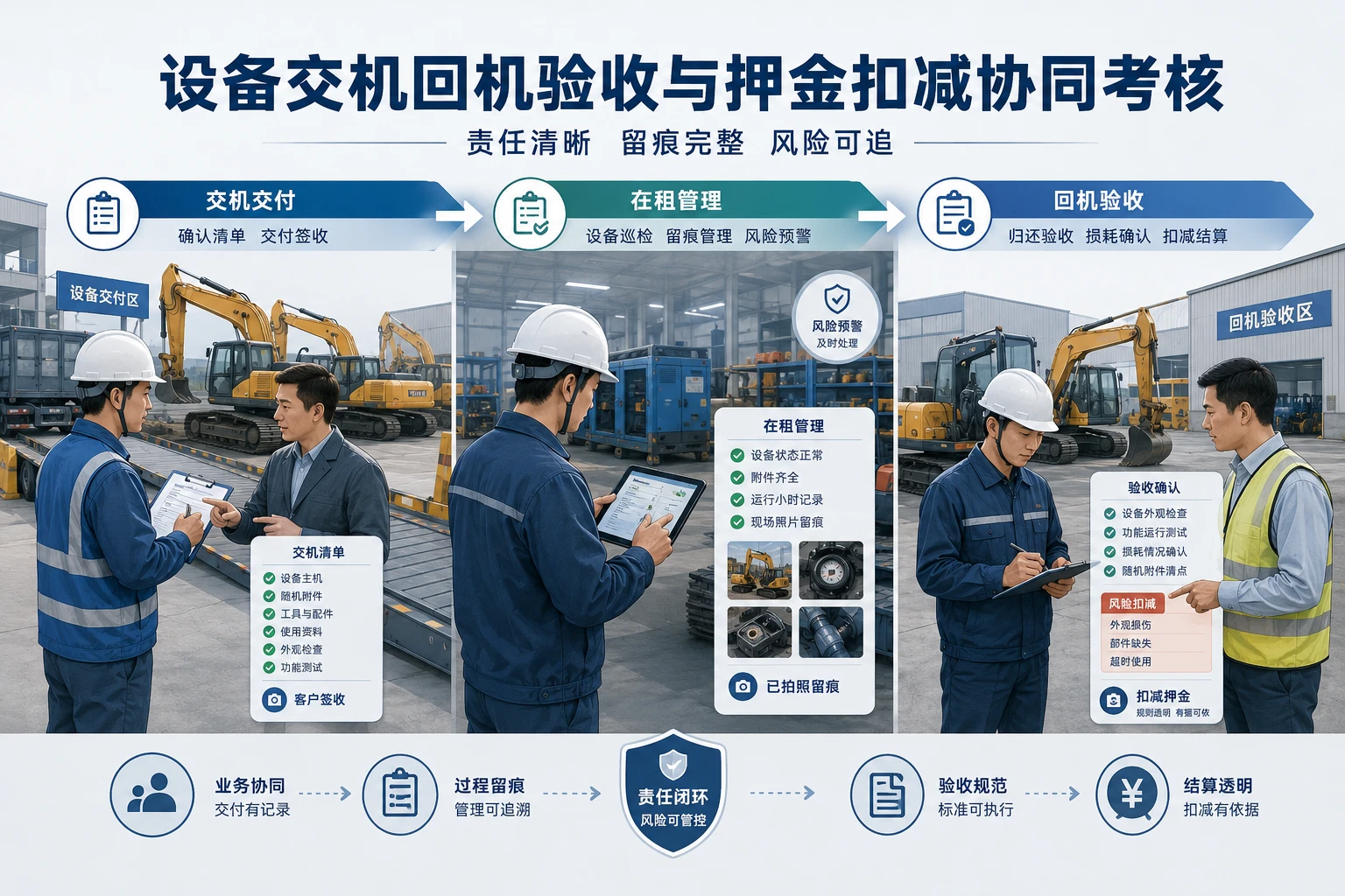 设备交机回机验收与押金扣减协同考核怎么定