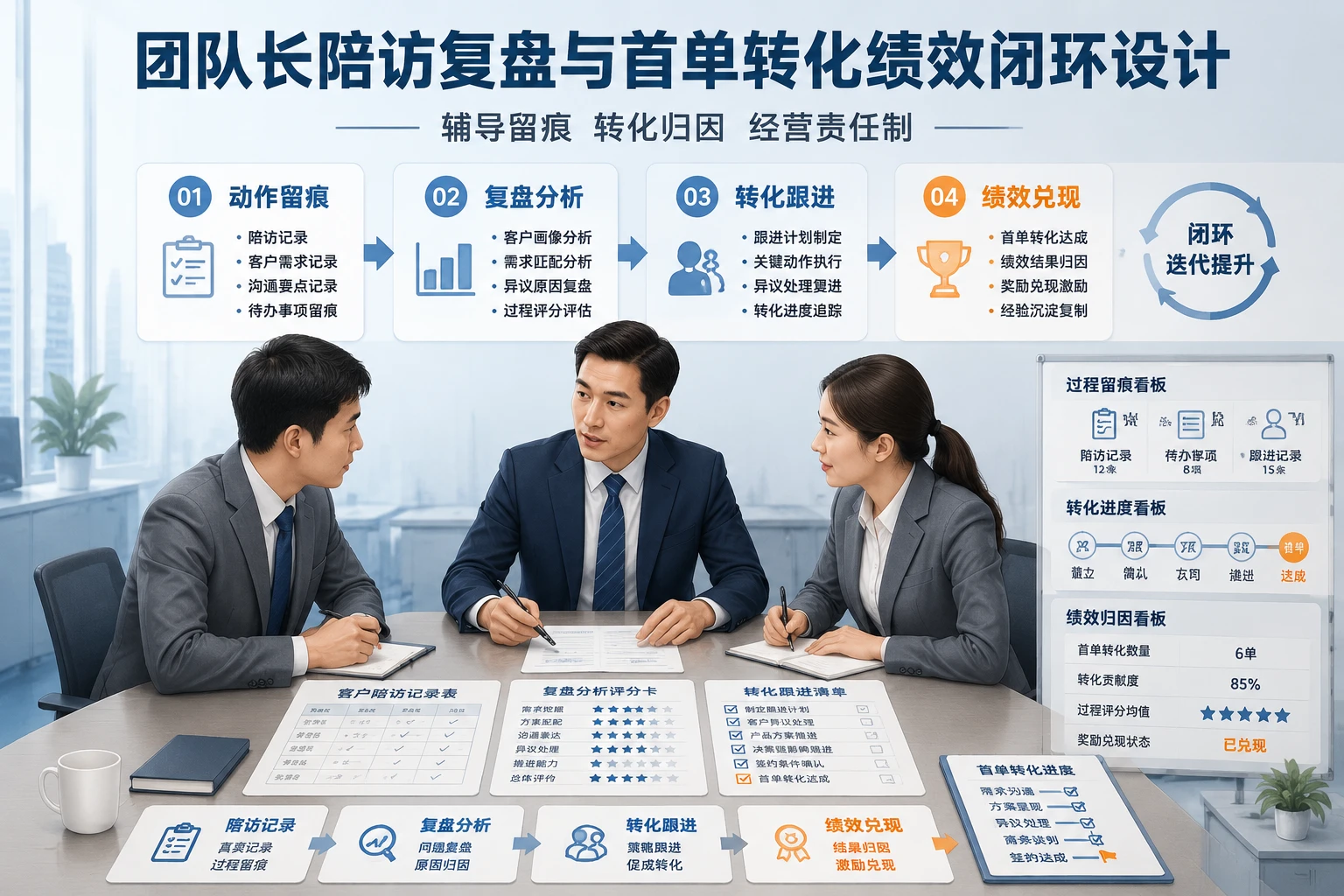 团队长陪访复盘与首单转化绩效闭环设计