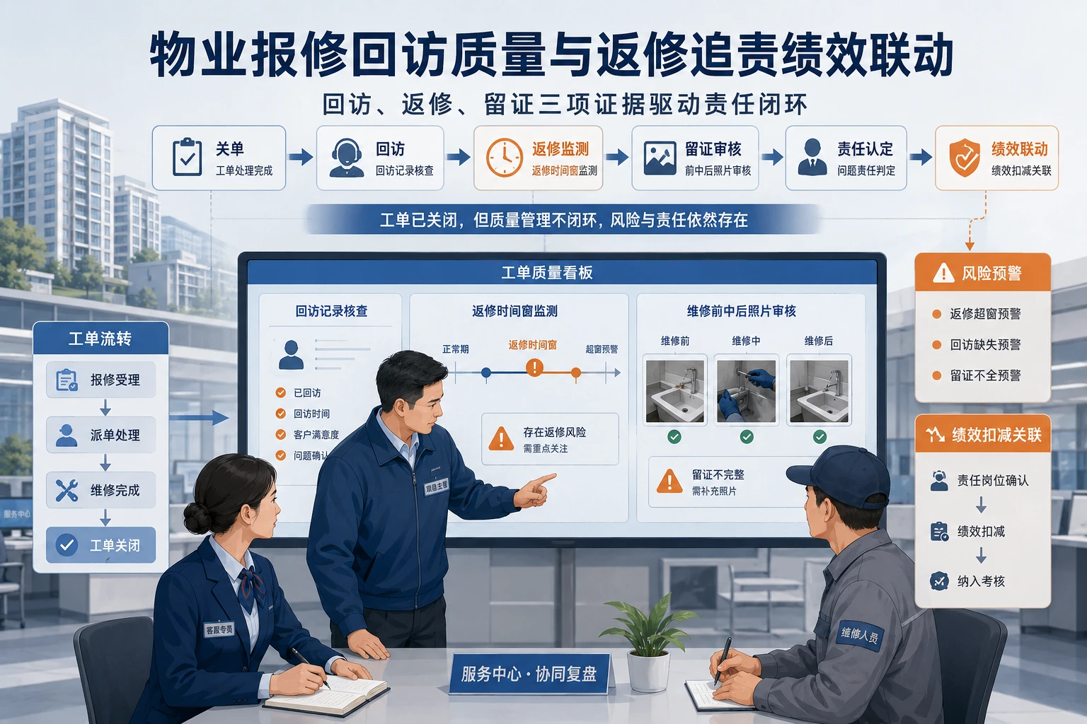2026年物业报修回访质量与返修追责绩效联动设计