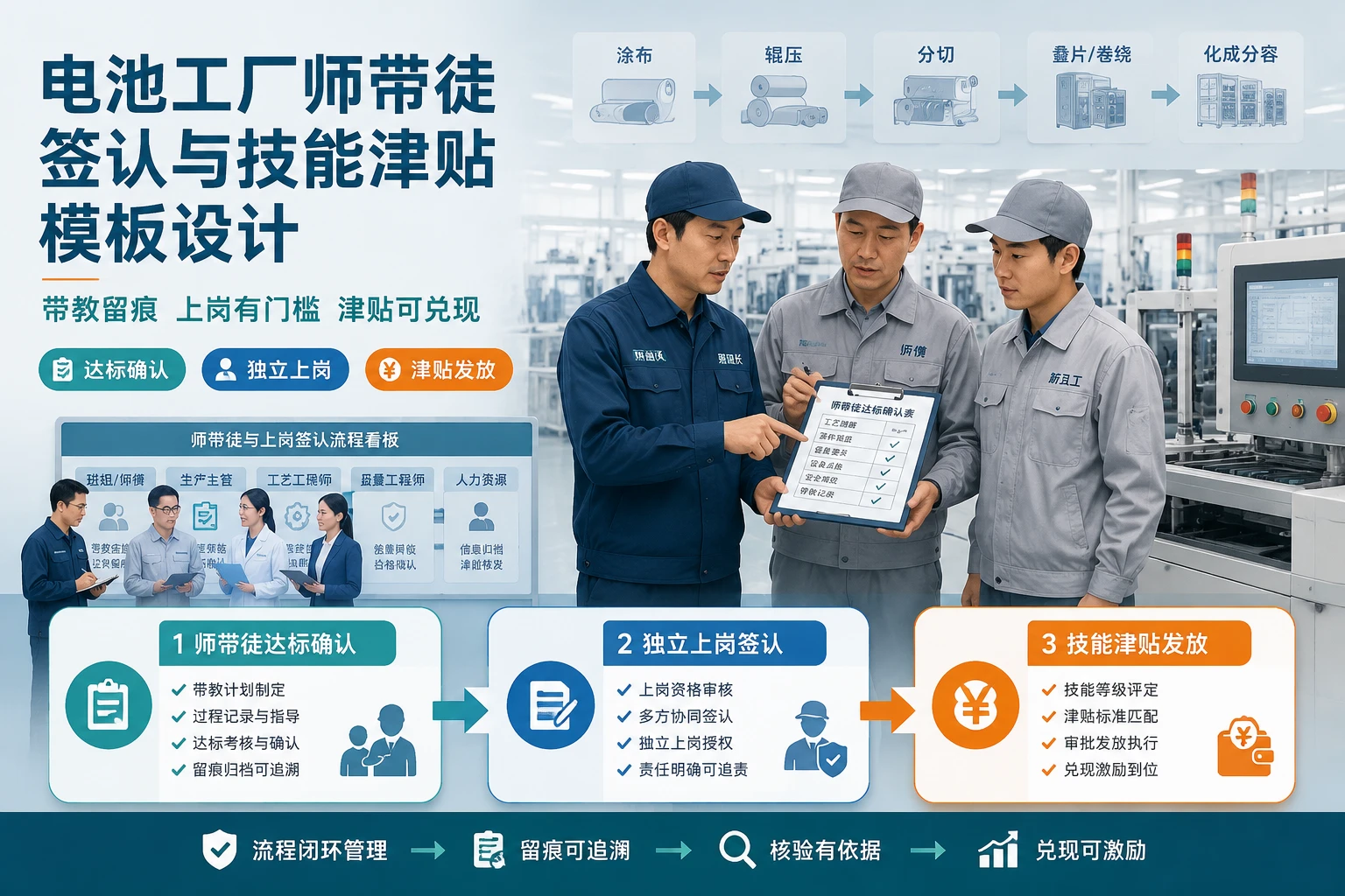 2026年电池工厂师带徒签认与技能津贴发放表模板设计