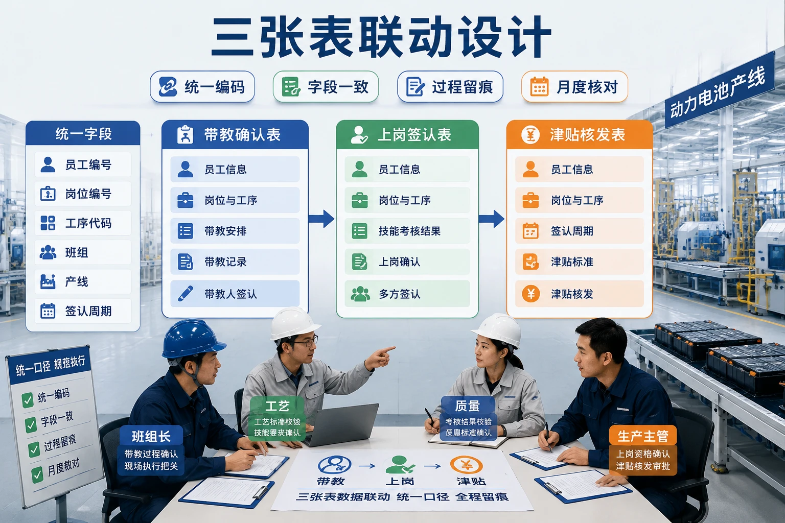 2026年电池工厂师带徒签认与技能津贴发放表模板设计