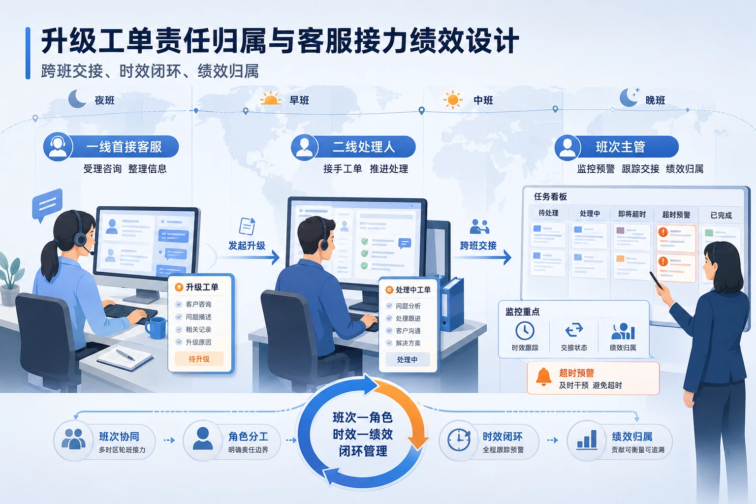 跨境电商升级工单责任归属与客服接力绩效设计