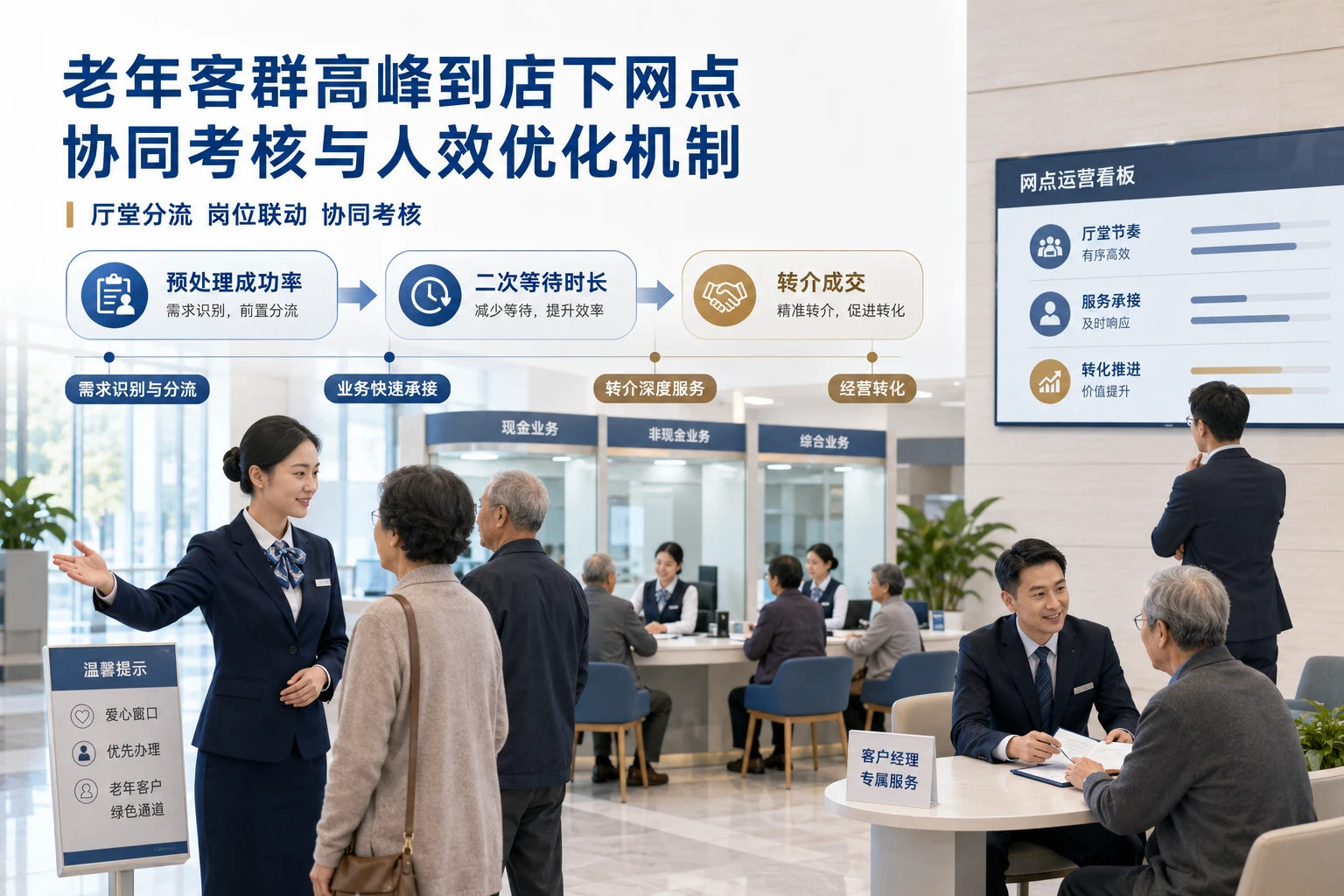 2026年老年客群高峰到店下网点协同考核与人效优化机制
