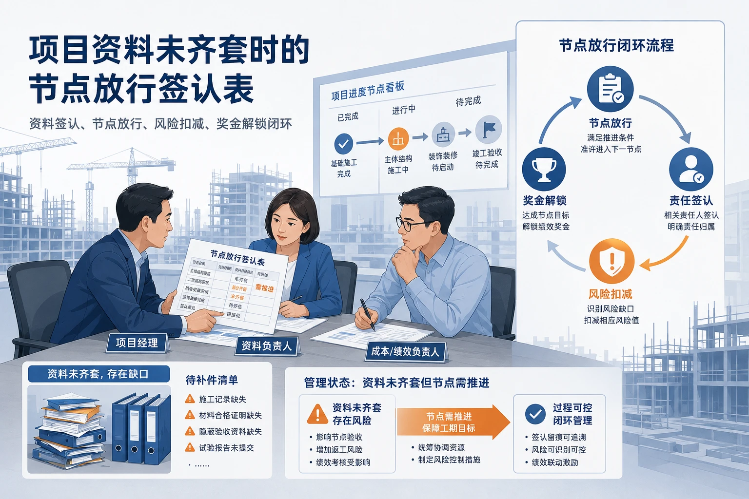 项目资料未齐套时的节点放行签认表模板怎么设计（2026年版）