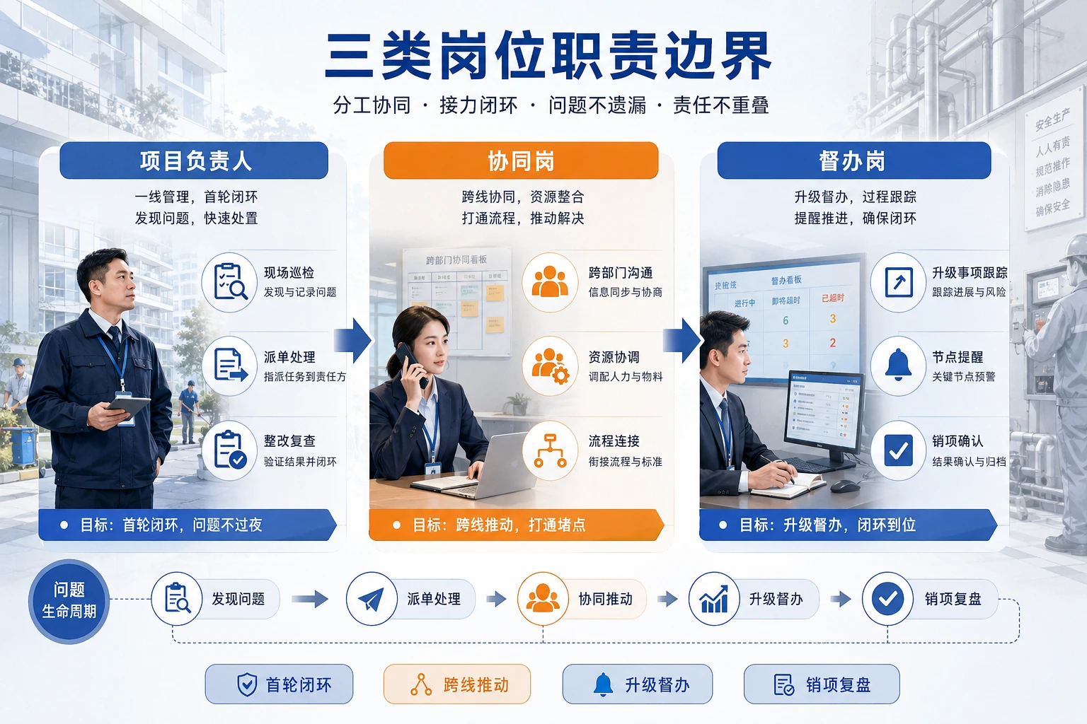 物业多项目巡检整改反复时的分工与升级督办机制