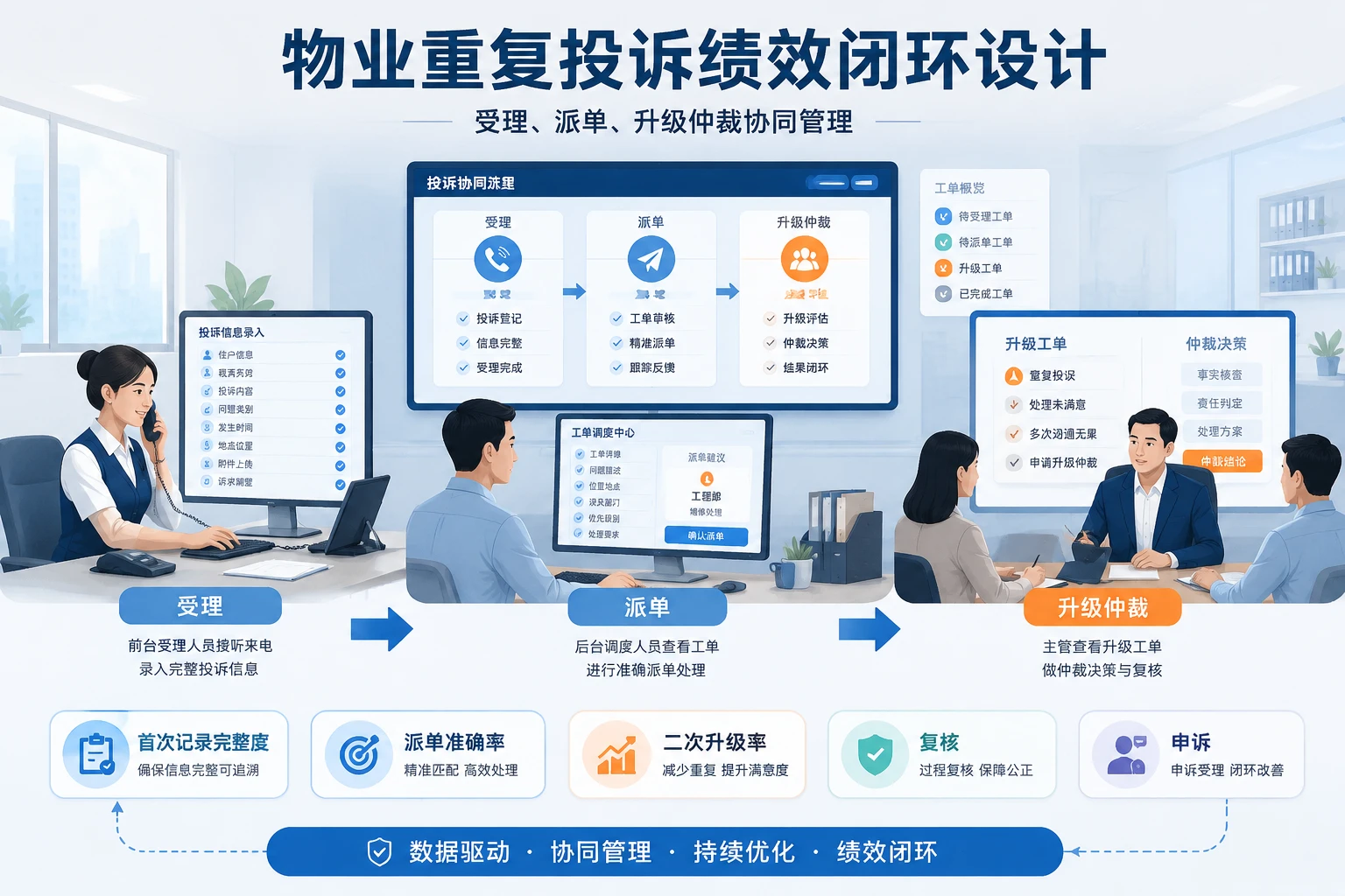 2026年物业重复投诉高发时的受理派单绩效闭环设计