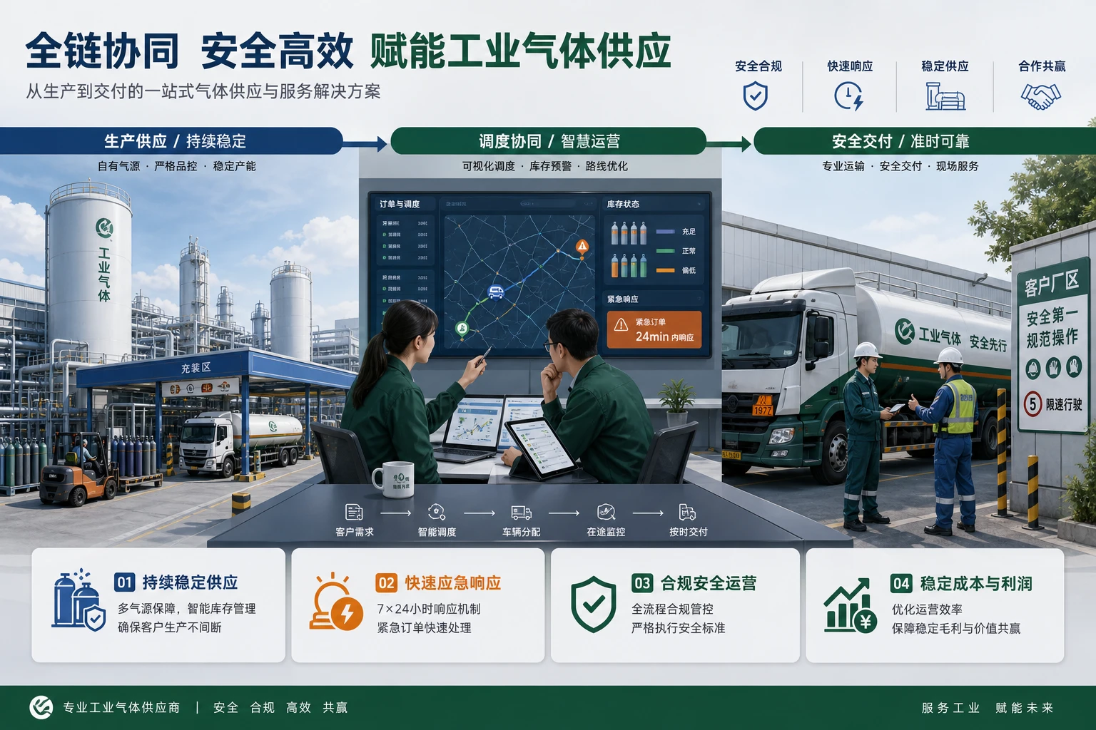 连续供气客户下客服调度与配送共担绩效设计
