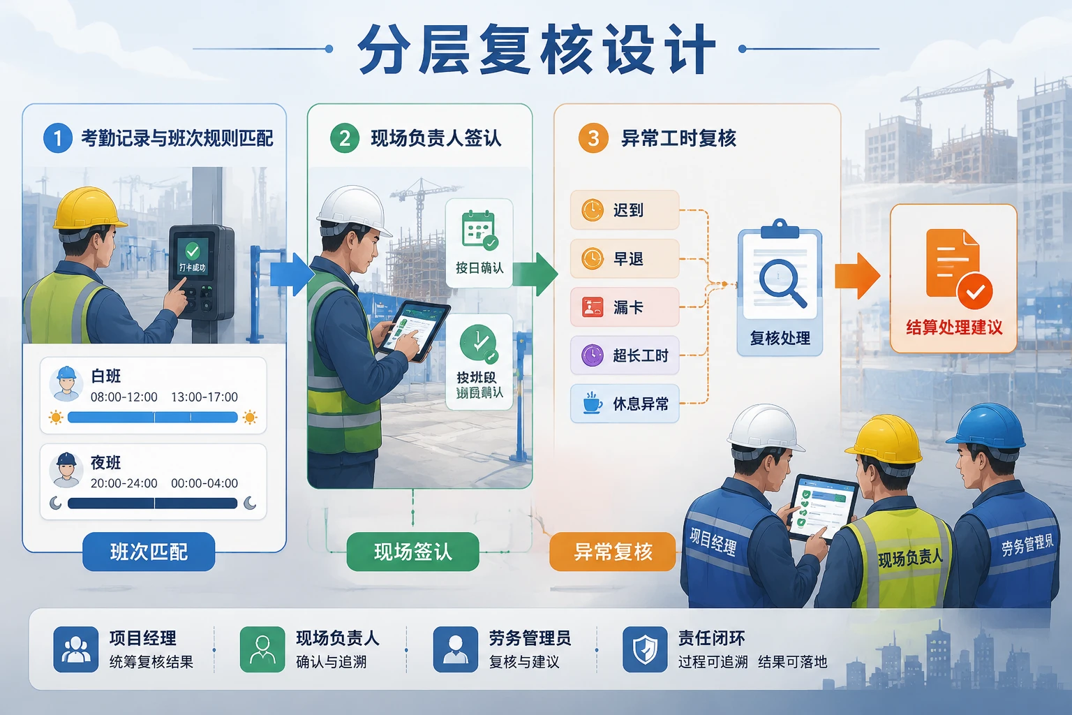 2026年抢工期施工队出勤签认与结算前置复核表模板