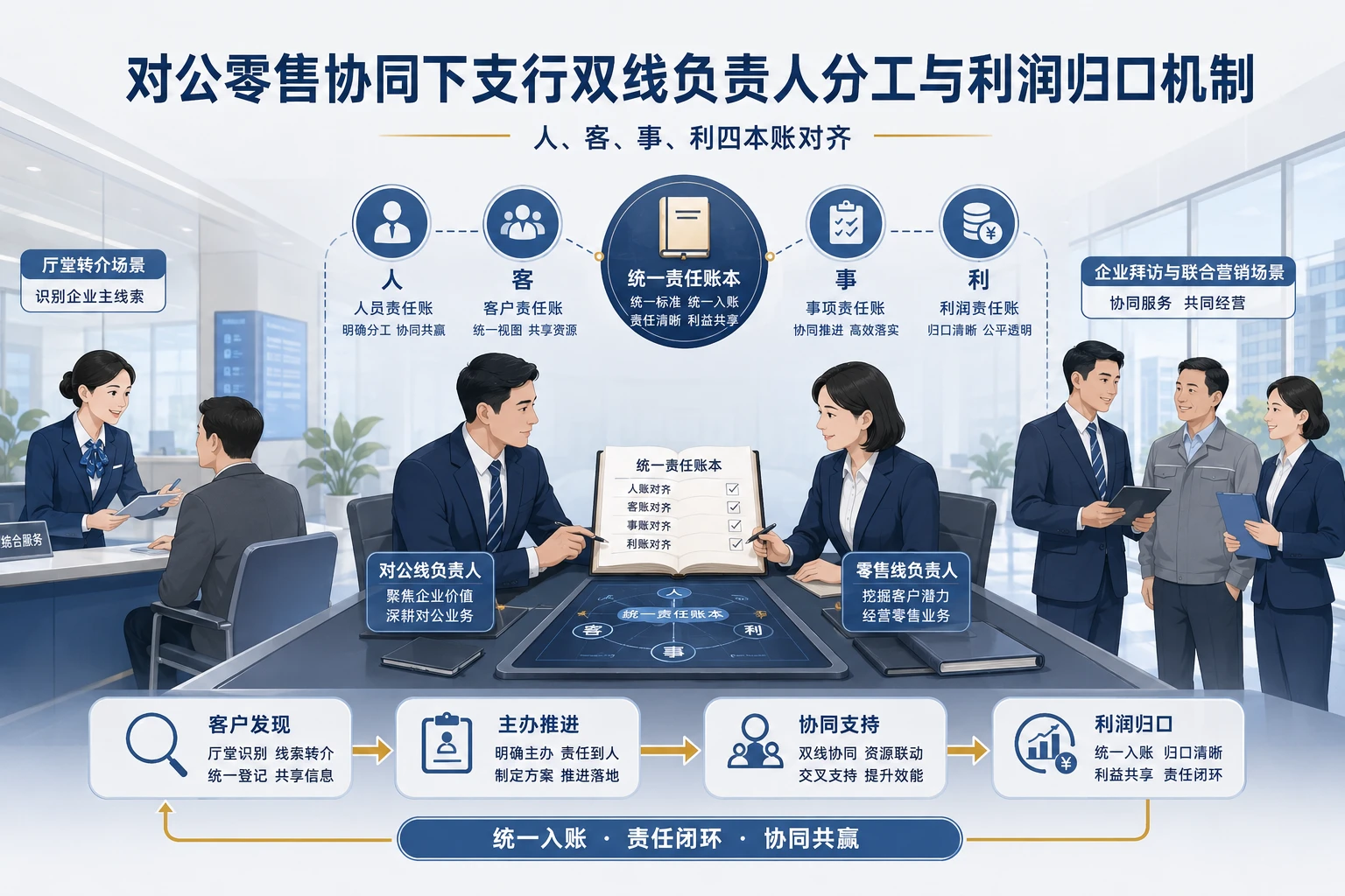对公零售协同下支行双线负责人分工与利润归口机制（2026年版）
