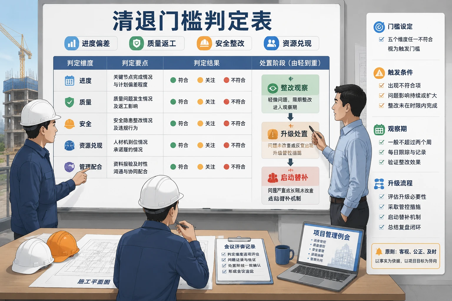 分包履约掉队后的清退门槛与产值切分机制设计
