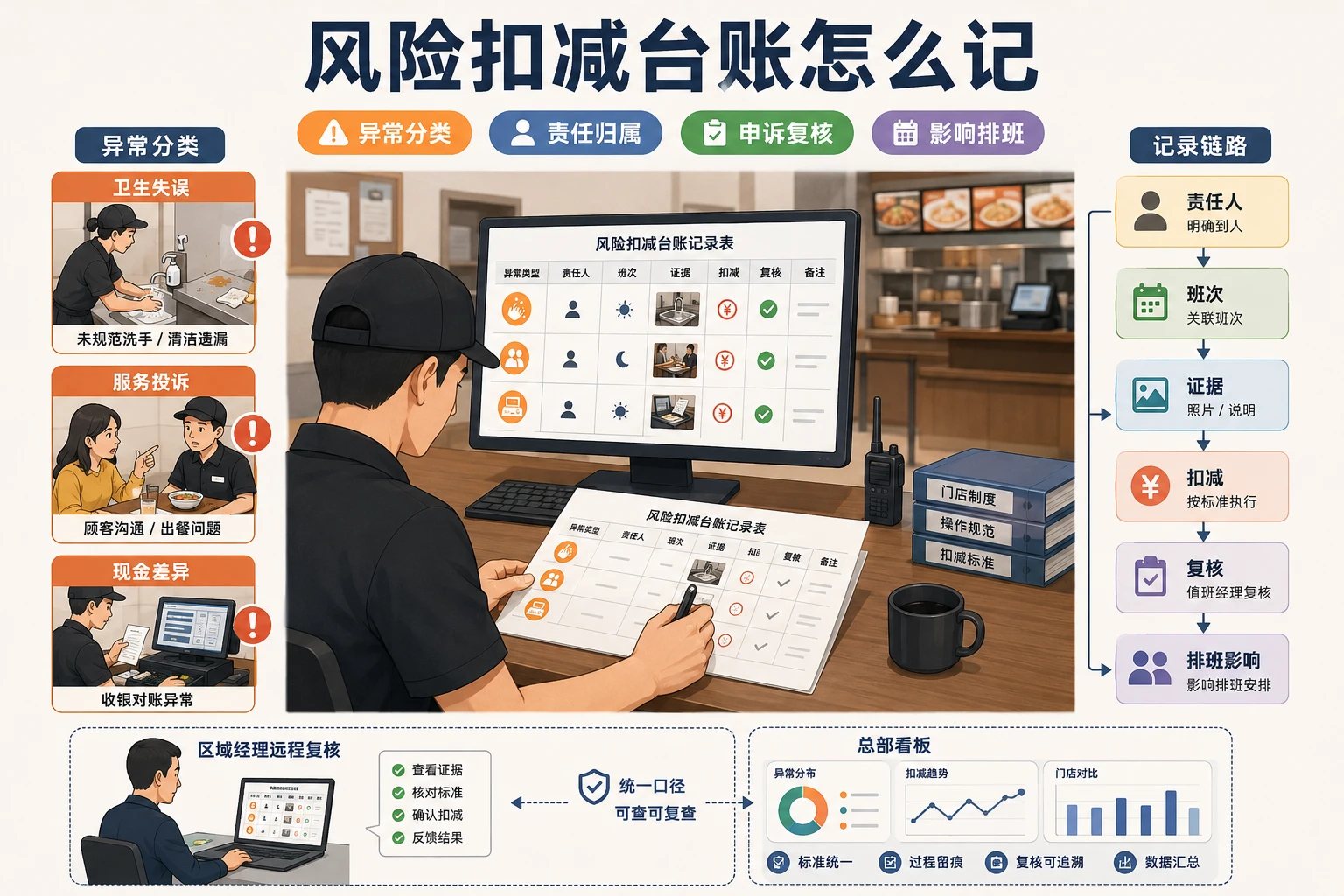 连锁餐饮临时用工放岗确认与风险扣减台账模板