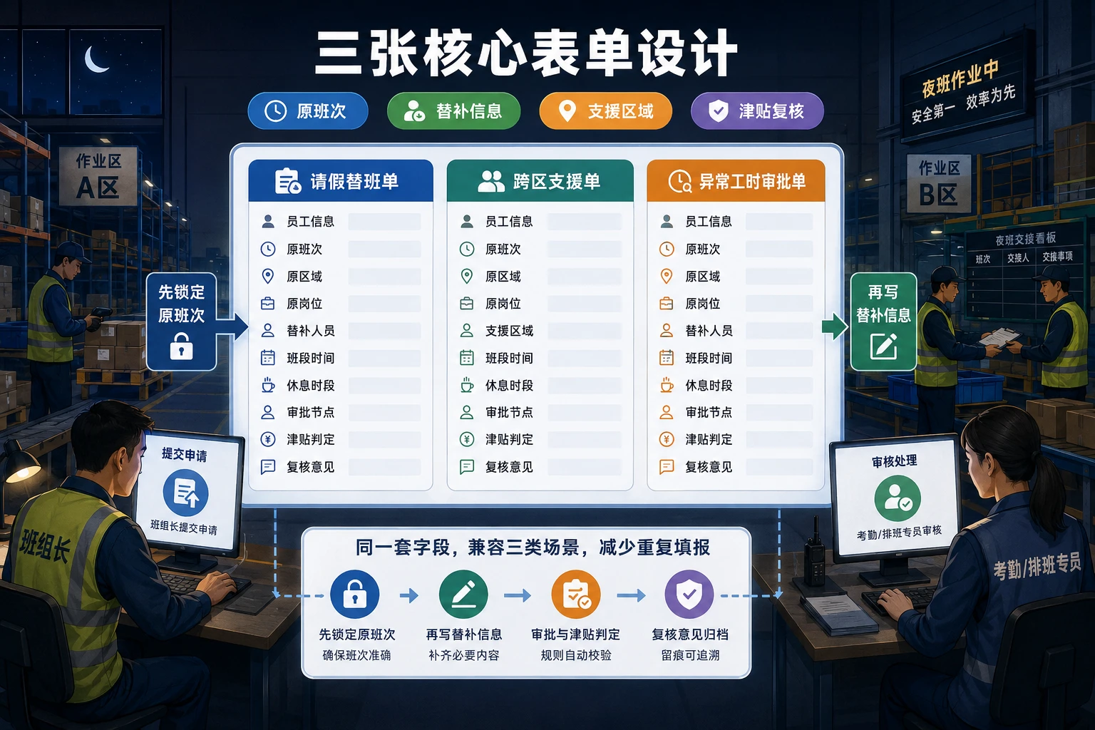 夜班仓配请假替班与跨区支援审批表模板（2026年版）
