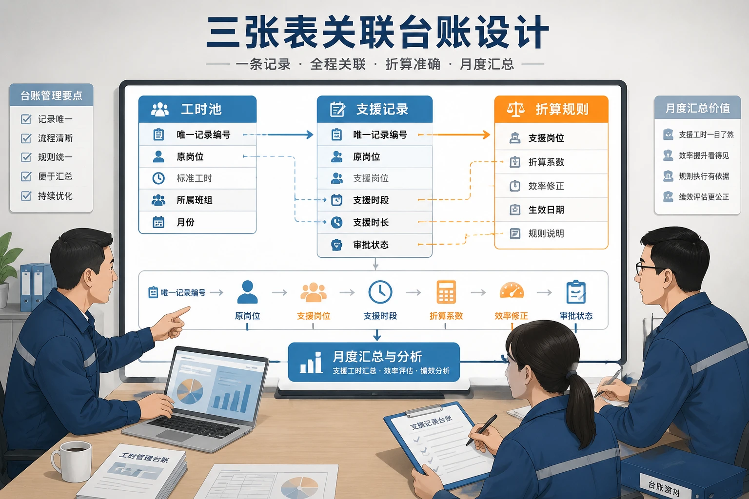 售后服务中心半日支援工时池台账与效率折算表模板（2026年版）