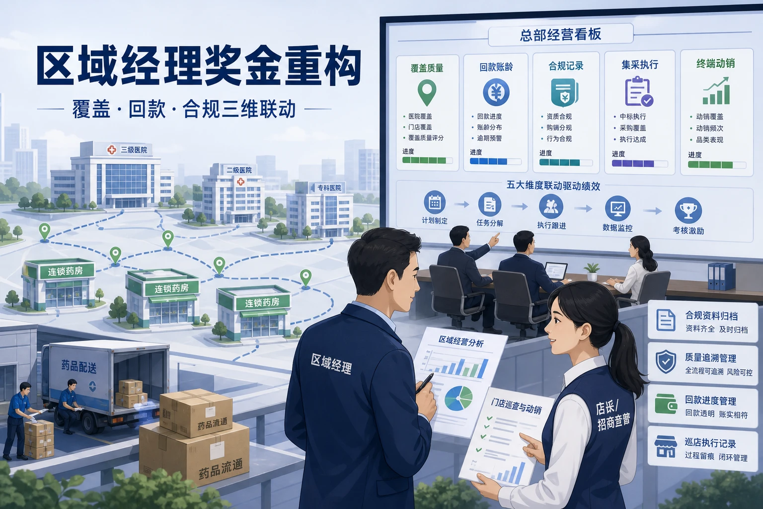 医药商业区域经理奖金重构：覆盖回款合规三维联动设计
