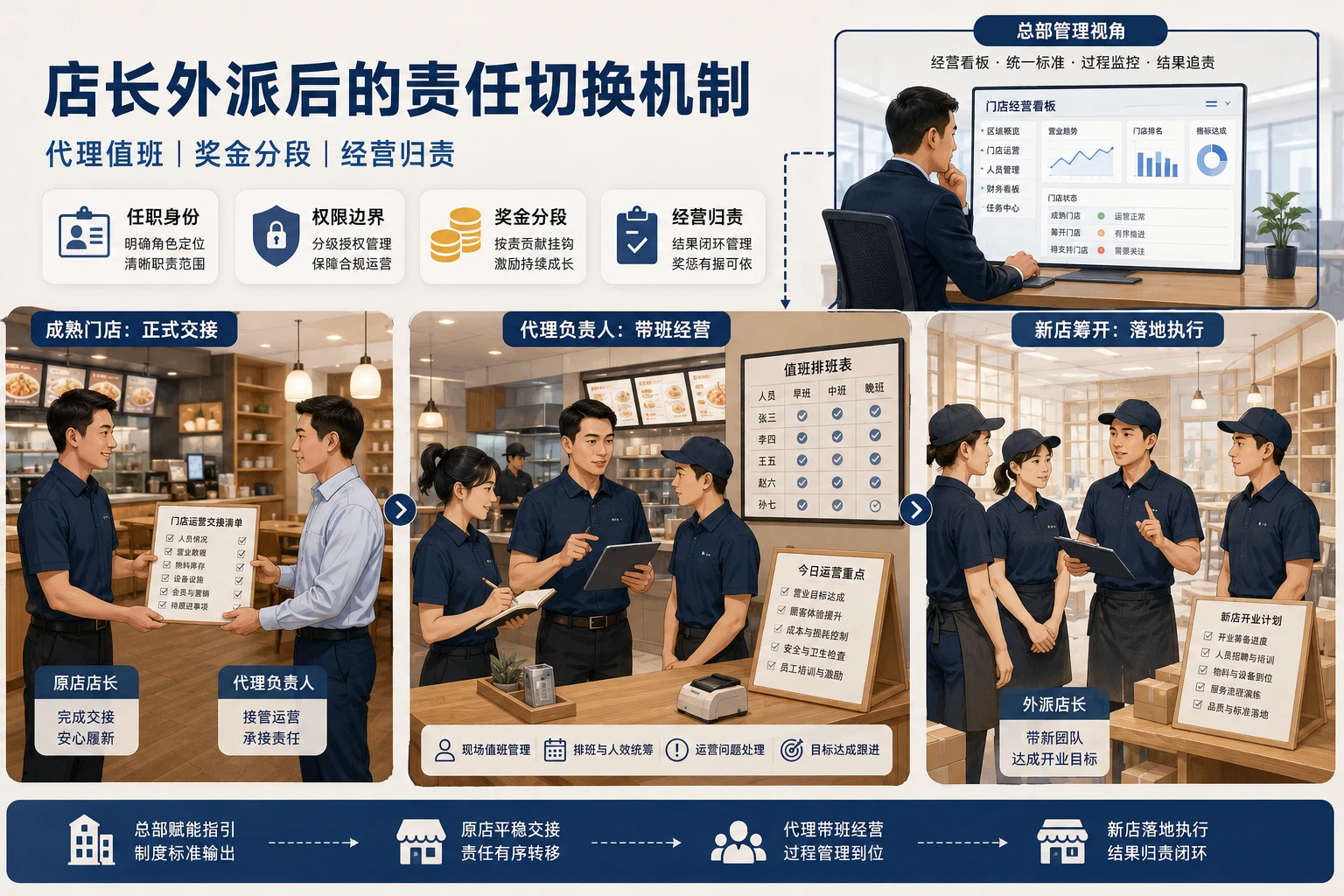 连锁餐饮店长外派开店后的代理负责人与责任切换机制（2026年版）