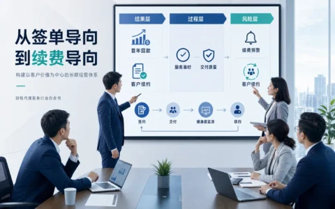 财税代理顾问绩效重构：如何平衡首年回款、交付质量与客户续费率